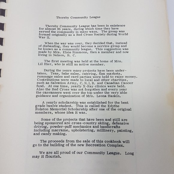 Vintage 1980s Cookbook Thorsby Community League Our Favourites Thorsby Alberta - Picture 4 of 16